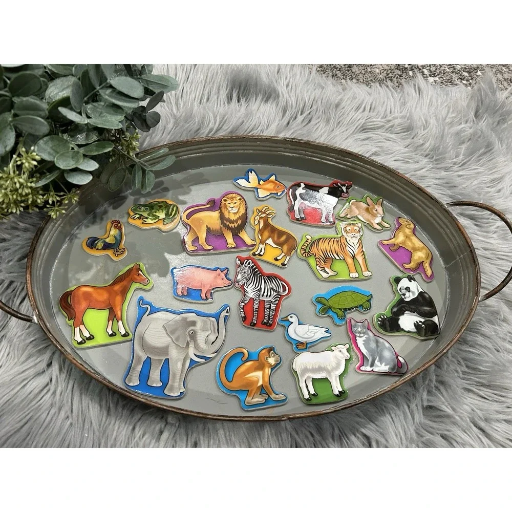 Melissa & Doug Wooden Animal Magnets Educational Learning‎ Classroom Lot of 19